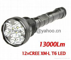 13000 Lumen Super Bright 12x CREE XML T6 LED Flashlight Torch 5 Mode