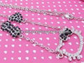 Free Shipping Hello Kitty Black Bow+Heart Necklace 60pc/lot 1
