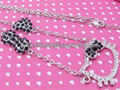 Free Shipping Hello Kitty Black Bow+Heart Necklace 60pc/lot