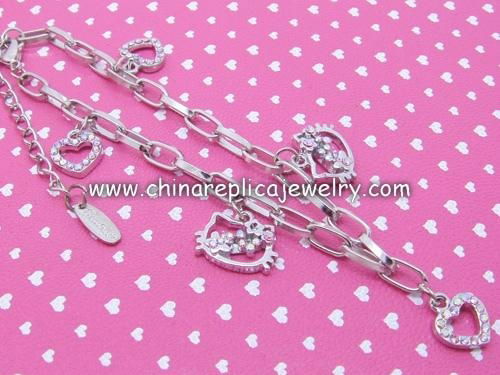 Free Shipping Hello Kitty Bracelet 2011 New style hello kitty charm bracelet, AB 2