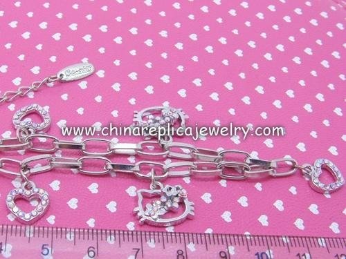 Free Shipping Hello Kitty Bracelet 2011 New style hello kitty charm bracelet, AB 3