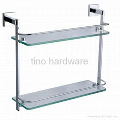 Bathroom Double glass shelf