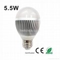 High luminous 5.5w LED bulb e26/e27 1