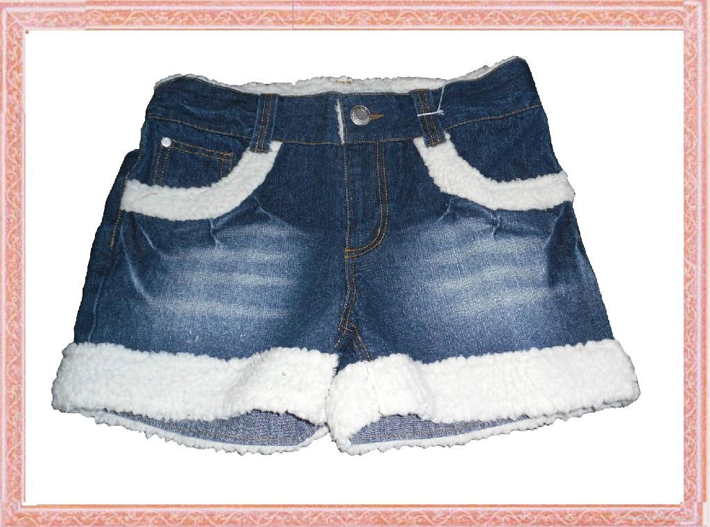 cotton denim girls shorts manufacturer