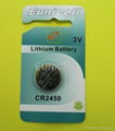 CR2450 3V lithium button cell battery