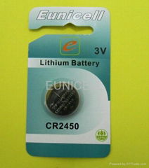 廠家供應CR2450 3V 鋰錳扣式電池