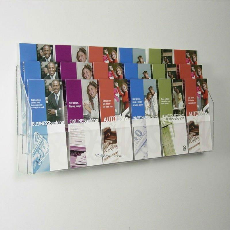 Acrylic brochure display stand multi compartments 2
