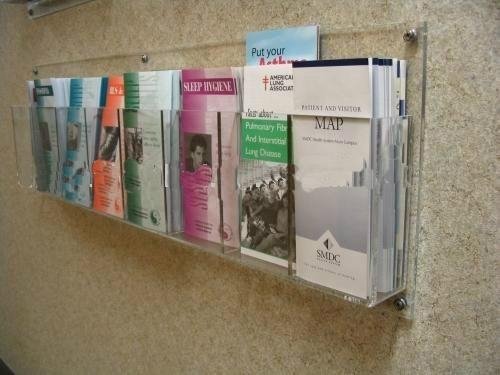 Acrylic brochure display stand multi compartments 4