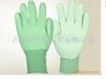 金手指手套廠生產13針尼龍PU塗層電子 園藝手套
