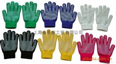 children arcylic string knitted pvc glove