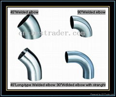 Sanitary stainless steel elbow fitting