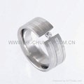 8MM SIZE 8 STAINLESS STEEL CZ BAND RING 