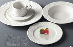 20pcs embossed dinner set