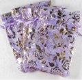 organza bags with flowers  9cmx12cm