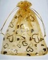 organza bags with flowers  9cmx12cm 1