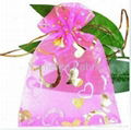 organza bags with flowers  9cmx12cm 3