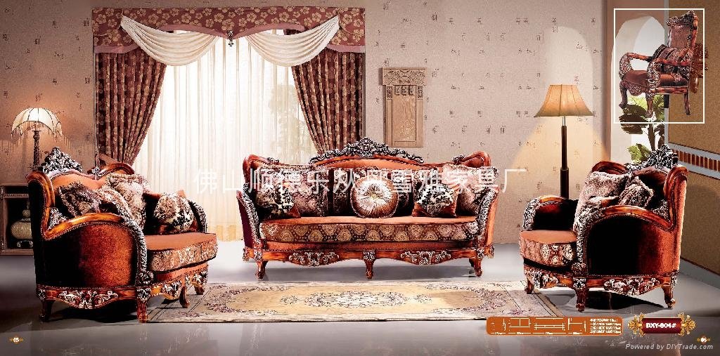 European  classic solid wood sofa