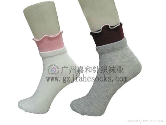 ladies seamless lace cotton socks