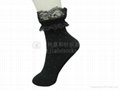 ladies seamless lace cotton socks 5