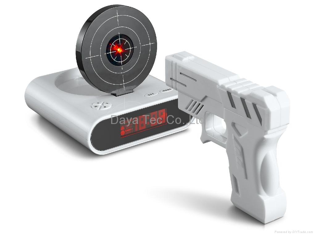 Gun Alarm Clock with Shooting and Recording Clock Feature