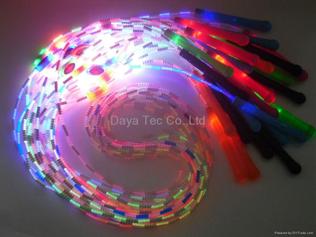 Mixed color glowing jump rope LED skipping rope for night exercise