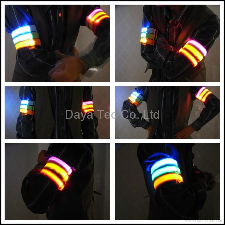 Hot sale reflective LED armband with colorful LED lights for runnig