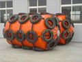 Chain tires net MarineFoam filled floating fenders 1