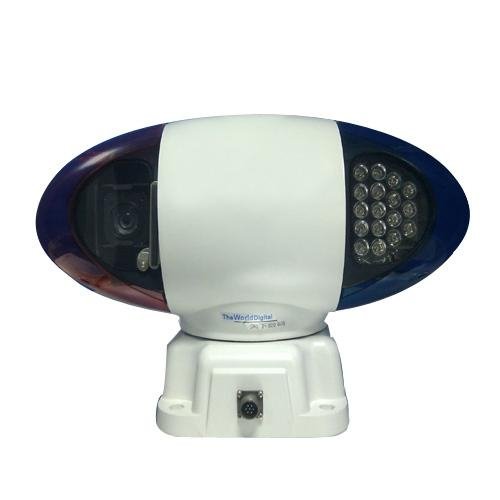 CCTV Vehicle-Mounted High Speed Dome PTZ Camera with Alarm & Flashing Light  3