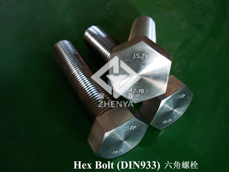 HEX BLT UNC DIN933 INOX STAINLESS STEEL AISI A2 A4 