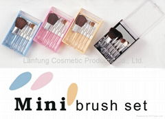 5 pcs travel cosmetic brush set 