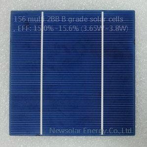 156 multi 2BB B grade solar cells, EFF: 15.0%~15.6% (3.65W~3.8W) 1