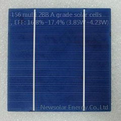 156 multi 2BB A grade solar cells, EFF: 16.8%~17.4% (3.85W~4.23W)