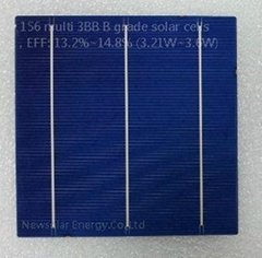 156 multi 3BB B grade solar cells, EFF: 13.2%~14.8% (3.21W~3.6W)