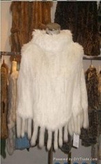 Lady's rabbit fur white cape