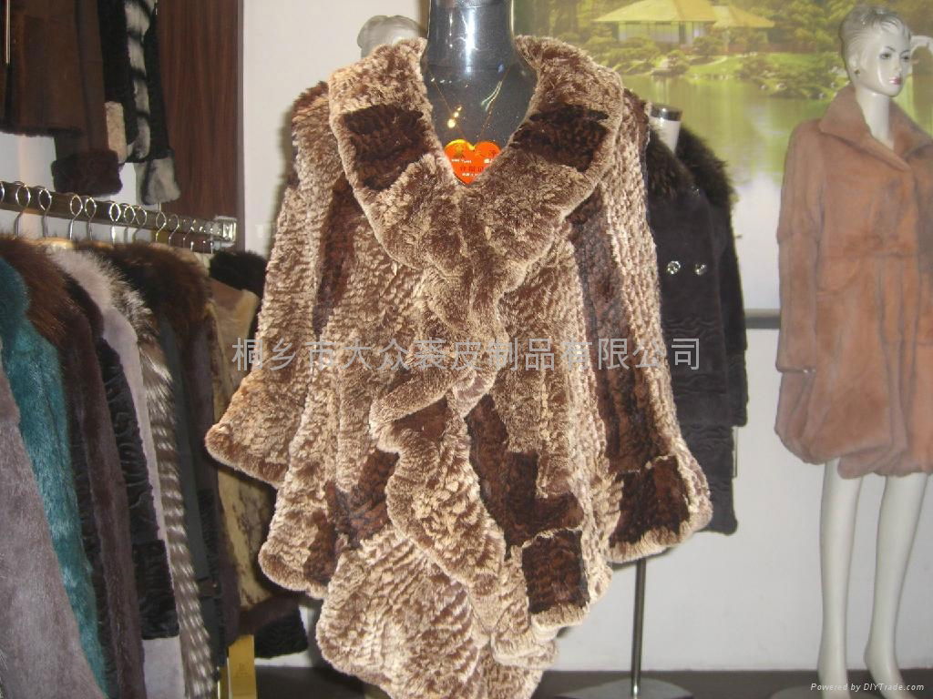 lady fashion rabbit fur cape