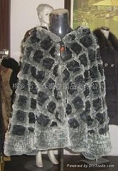lady fashion rabbit fur cape