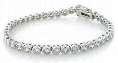 316L stainless steel tennis bracelet with CZ inlayed