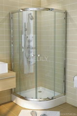 Quadrant corner shower enclosure