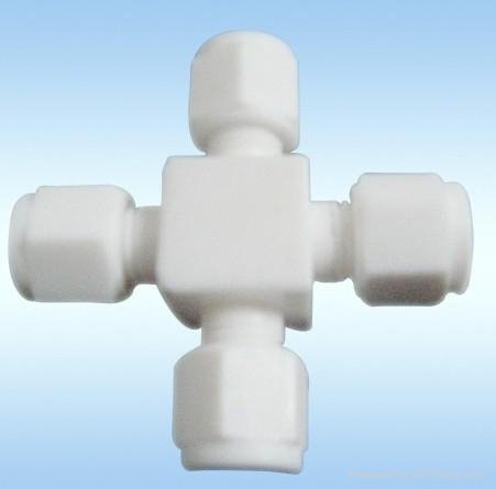 PTFE union  Cross compression tube fittings
