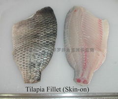 Skin-on tilapia fillets