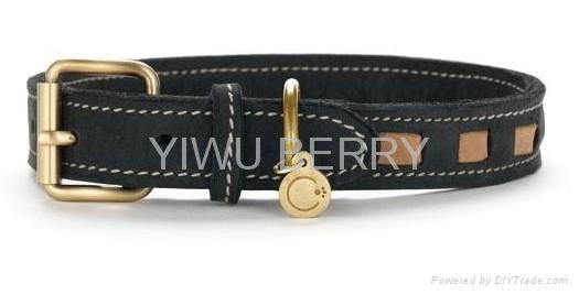 leather pet collar and leash,pet tie 5