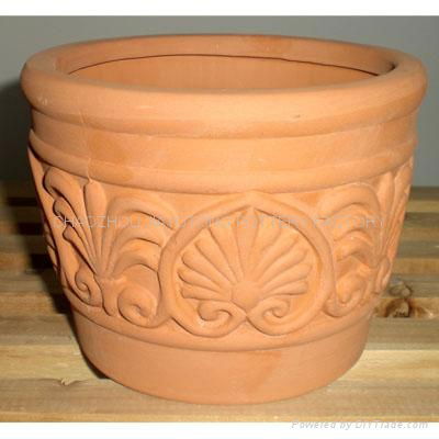 Square red clay flowerpo   4