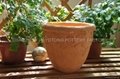 Red terracotta pot with cap design 3