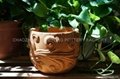 Red terracotta pot with snail design 5