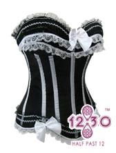 MH20 Black Corset with White Straps Corset