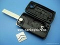Citroen 407 2 buttons flip remote key shell blank case with groove blade CE0536 2