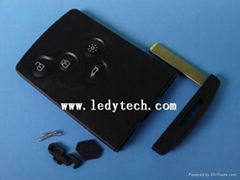 Renault Koleos 4 buttons smart key card with blade shell blank case housing