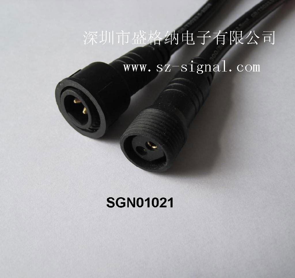 2PIN Male molding Waterproof connector cable IP67