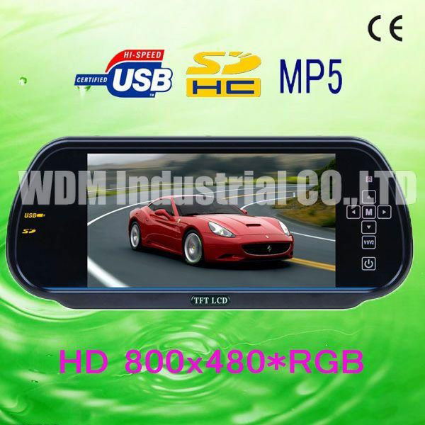 W-708HD car MP5 player/ rearview mirror monitor 