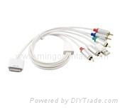 Apple Dock Connector to Component AV Cable with USB